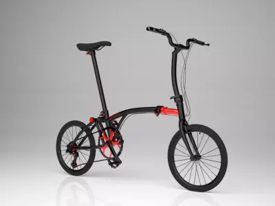 Brompton Chpt3 Black Red bicycle 3d model 3d max 2020 with vray  3D model