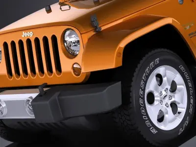 Jeep Wrangler Unlimited Sahara 2015 VRAY 3D model