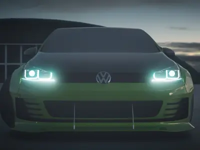 VW Golf 2014 Rocket Bunny Kit 3D model