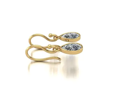 Diamond jewelry earring Coloured Classic E03 3D print model 3D print model