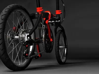 Bicycle folding bike Low-poly 3D model Low-poly 3D model
