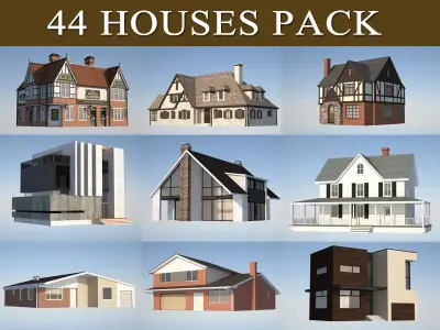House Pack Low-poly 3D model