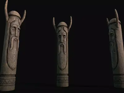 Totem wood 2 pbr 4k Low-poly 3D model Low-poly 3D model