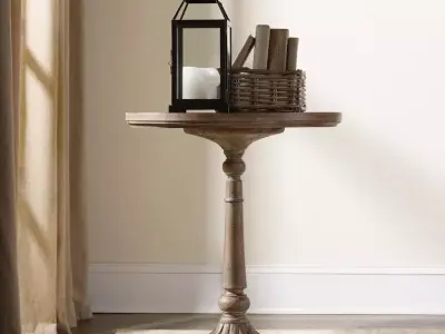 Corsica Wood Nightstand End Side Table - 2 Colour 3D model