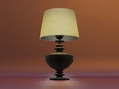 Lampshade lamp Low-poly 3D model