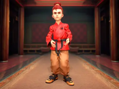 Karate Master Villain model pack Low-poly 3D model