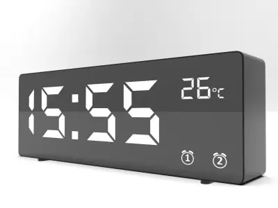 CLOCK BLACK WHITE Low-poly 3D model