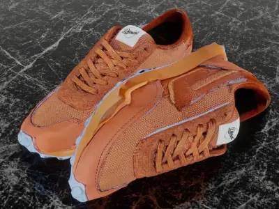 DIESEL RACER 3D SHOES - ORANGE Low-poly 3D model