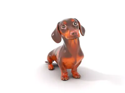 Chocolate Dachshund model pack Low-poly 3D model