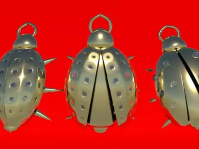 Bettle jewelry 3d model for necklace  3D model