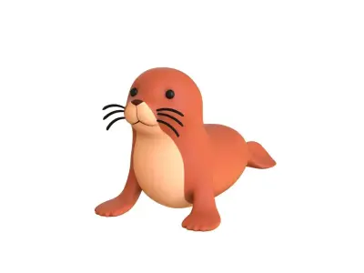 Cartoon Walrus 3D model
