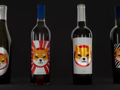 3D wine bottles 3D model
