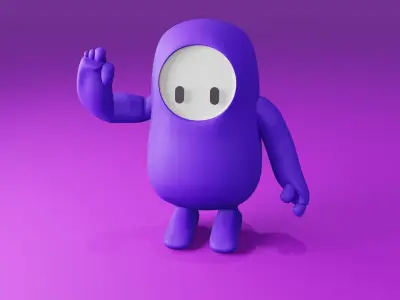 Fallguy Model with Rigged for Animation  Free low-poly 3D model