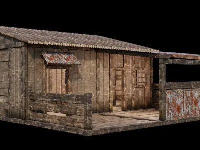 Medieval Houses 70- 4K Textures Game Ready Low-poly 3D model