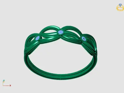 Women Ring Diamond Stone STL 3DM Lightweight Printable 3D print model 4