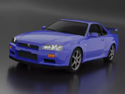 Nissan Skyline R34 Low-poly 3D model
