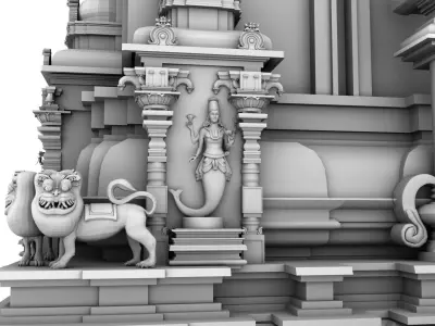 hindu temple 3D model
