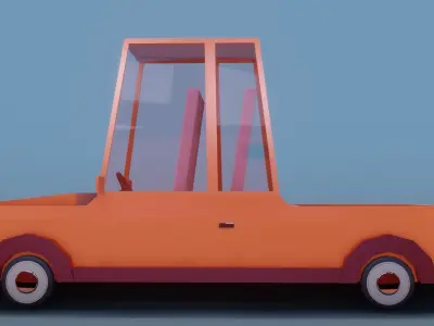 Stylized low poly Car 3D model  3D model