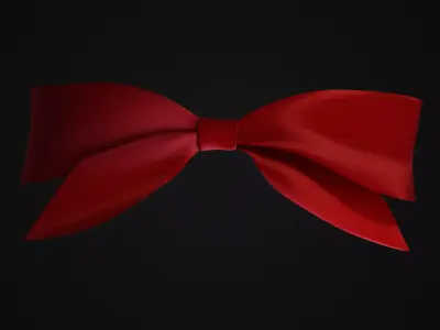 Knotted bow Low-poly 3D model