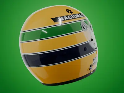 Ayrton Senna Helmet Monaco GP 1988 3D model
