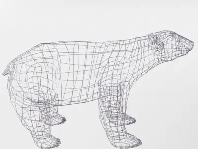 Polar Bear Low-poly 3D model 2
