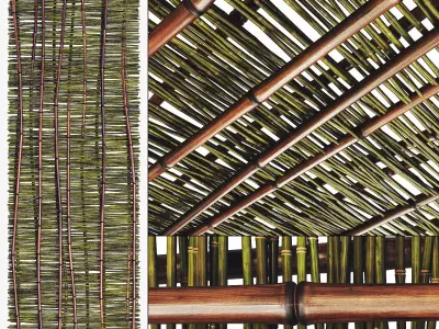 Branch bamboo long low n3 3D model