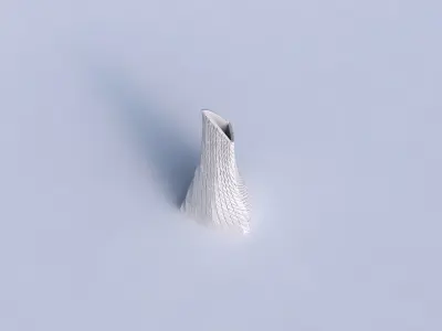 Vase grounded tipping triangle with twisted diagonal grid plates 3D print model