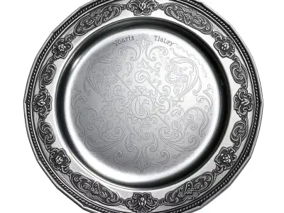 Ornate Silver Plate model pack Low-poly 3D model