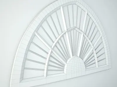 Old Wood and Iron Window Mirror 3D model