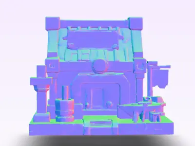Stylized Medieval Blacksmith Shop 3D Model 3D print model