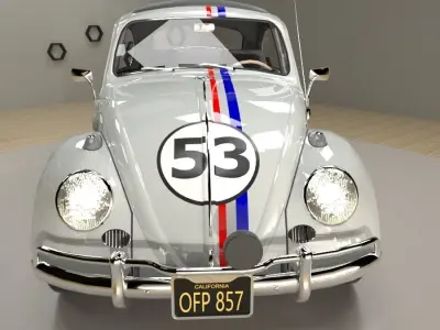 Volkswagen beetle herbie 1963 3D model