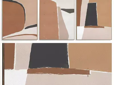 Abstract Painting Set of 3 pieces - No 17 Low-poly 3D model