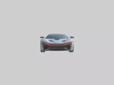 Hightech Electric Sports Car model Low-poly 3D model