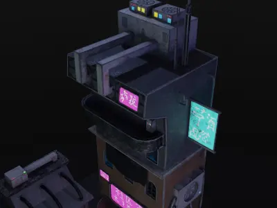 Cyberpunk Street 2 Low-poly 3D model
