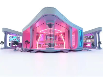 Technological Park Abstract Structures Neon Accents model pack Low-poly 3D model