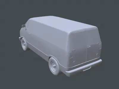 Dodge Ram Van Low-poly 3D model