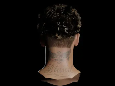 Neymar Jr Junior soccer player head 3d model Low-poly 3D model