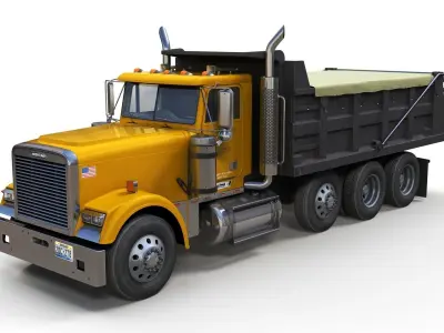 Freightliner Classic dump truck Low-poly 3D model