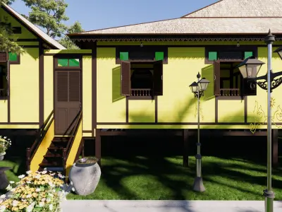 Limas Traditional House of Sambas West Borneo - Type 1 3D model