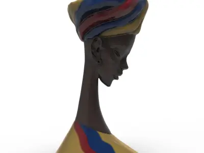 African Woman - Palenquera de Cartagena - STL for 3D printing 3D print model