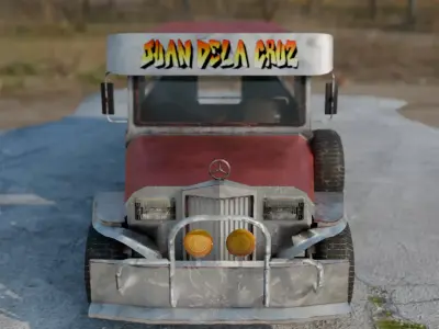 Filipino Jeepney Low Poly - PBR - Game Ready Low-poly 3D model