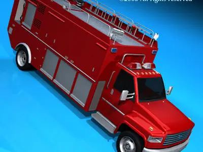 Firetruck us medium 3D model