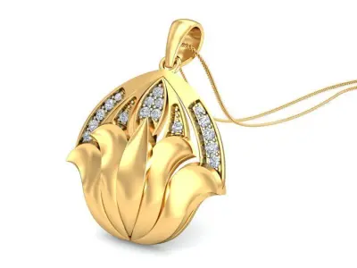 Pendant 3dm stl FBX OBJ Render Detail gold hanging from chain 3D print model
