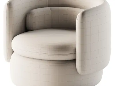 Aria 3 seater Flannette Armchair 3D model