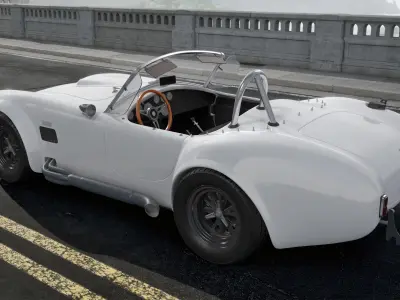 Retro Sports Car White 3D model