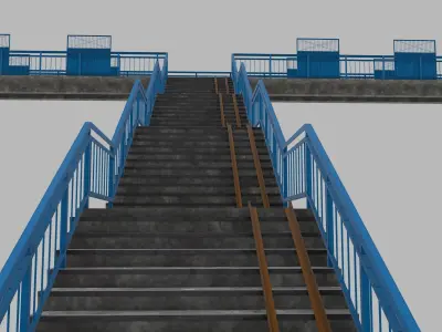 Bridge viaduct Low-poly 3D model