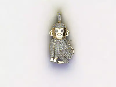 Monkey Pendant jewelry  3D model purchase