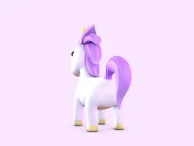 Cartoon Unicorn Low-poly 3D model