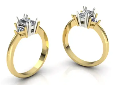 Gold ring 3D print model 3