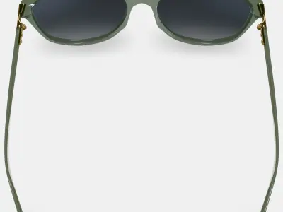 Nancy Sunglasses in Palm Crystal with Polished Gold 3D model